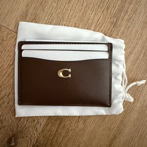 Coach Essential Brown Leather Card Case